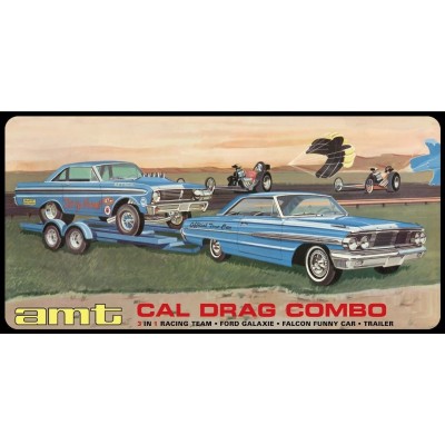 AMT1223 64 CAL DRAG COMBO, GALAXIE AWB FALCON & trailer 1/25