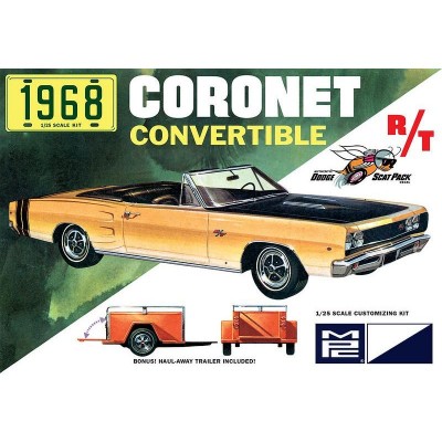 MPC978 68 DODGE CORONET CONVERTIBLE w trailer 1/25