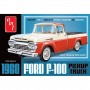 AMT1407 60 FORD F-100 PICKUP w trailer, new tool 1/25