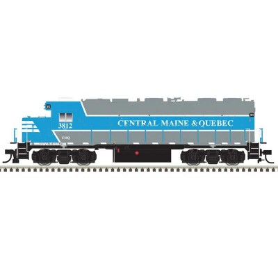 ATL10004077 HO GP-38 LOCO-GOLD-CEN MAINE&QUEBEC 3812W/DITCH LIGHTS-BLUE/GRAY