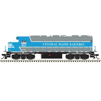 ATL10004051 HO GP-38 LOCO-SILV-CENT MAINE and QUEBEC RAIL 3812 W/DITCH LIGHTS-BL/GR