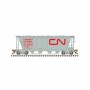 ATL20007158 HO SLAB SIDE HOPPER-CDN NATIONAL, noodle 6 hatch 352158, gray/red