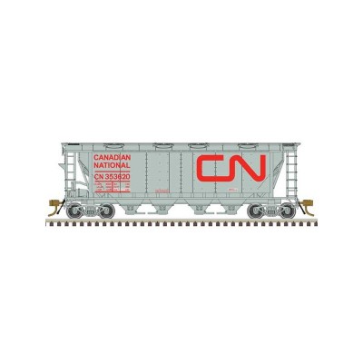 ATL20007164 HO SLAB SIDE HOPPER-CDN NATIONAL, noodle 8 hatch, 353641, gray/red