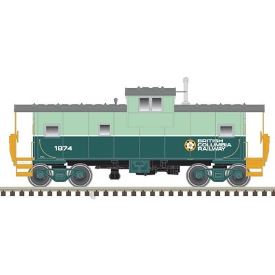 ATL20005020 HO EXT.VISION & STANDARD CUPOLA CABOOSE-B.C.RAIL 1874(GR/YL/WH)