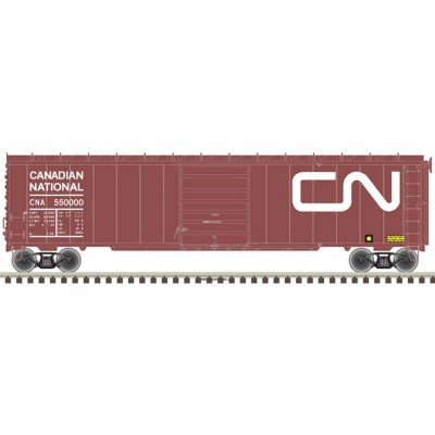 ATL20005862 HO 50' SINGLE DOOR POSTWAR BOX CAR-C.N 550000,brown,white