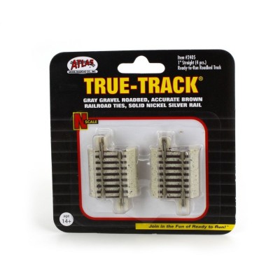 ATL2405 N TRUE TRACK-1" STRAIGHT TRACK(4PK) *1