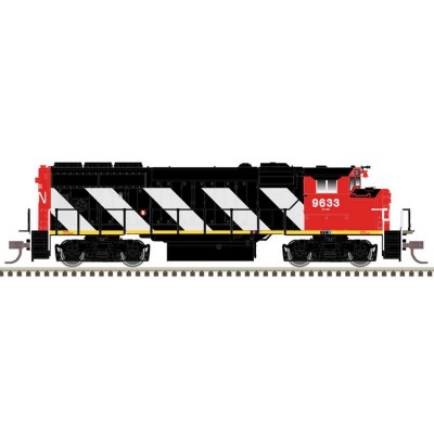ATL40004883 N GP40-2W LOCO-GOLD-CN "zebra strips" 9648 (black,white,red)