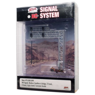 ATL70000099 HO SIGNAL, MODERN CANTILEVER BRIDGE, 2 TRACK, 4 HEAD, RH *1