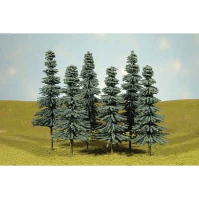 BAC32012 HO SCALE TREES-5"-6"BLUE SPRUCE TREES(6)