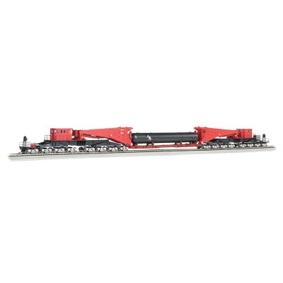 BAC80513 HO SCHNABEL CAR W/RETORT/CYL.LOAD-RED&BL