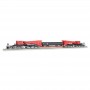 BAC80513 HO SCHNABEL CAR W/RETORT/CYL.LOAD-RED&BL