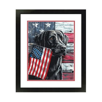 DIM91793 PATRIOTIC DOG, 11x14 US