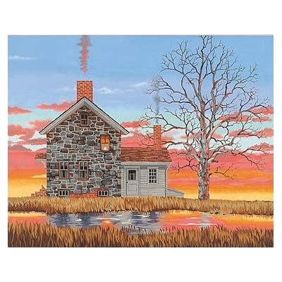 DIM91743 HOME AT SUNSET, 20x16