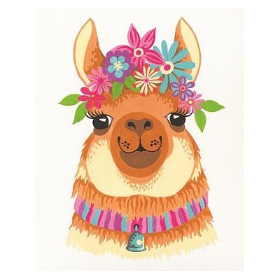 DIM91738 FLOWERY LLAMA, 8x10