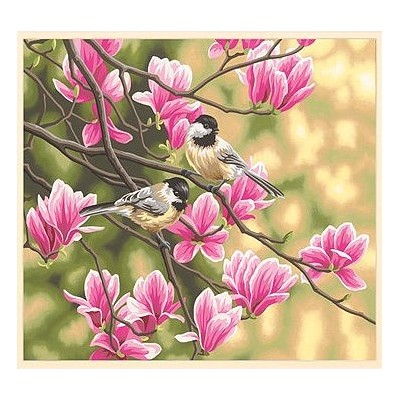 DIM91735 CHICKADEES & MAGNOLIAS, 14x11