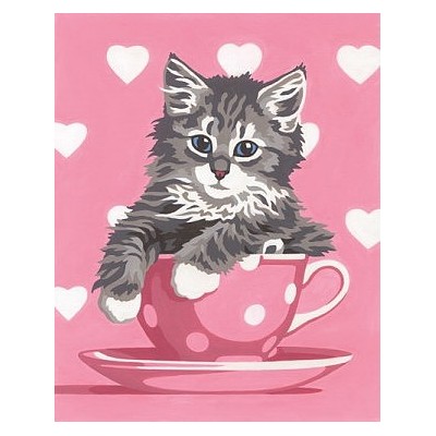 DIM91691 KITTEN TEA CUP, 8x10