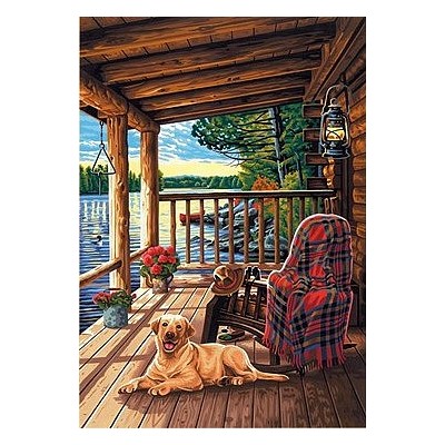 DIM91674 LOG CABIN PORCH, 14x20