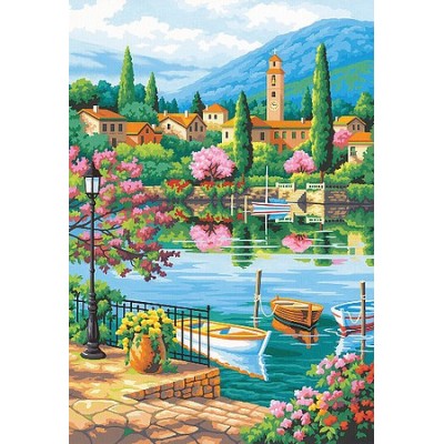 DIM91661 VILLAGE LAKE AFTERNOON, 20 x 16