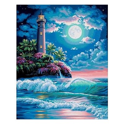 DIM91424 LIGHTHOUSE IN MOONLIGHT, 16x20