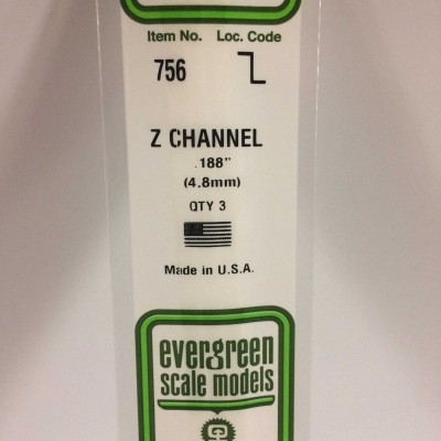 EVG756 .188" X .094" X .026" Z CHANNEL-WHITE ST *5