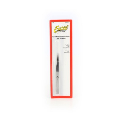 EXE30411 POINTED SLIDE LOCK TWEEZERS 4 3/4"