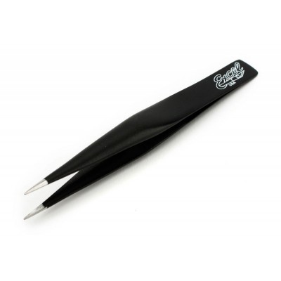 EXE30422 HOLLOW HANDLE TWEEZERS,black 4.5"