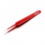 EXE30427 STRAIGHT POINT TWEEZERS, red 4.5"