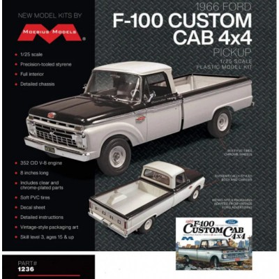 MOB1236 66 FORD F-100 CUSTOM CAB 4x4 1/25