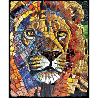 SUN70720 STAINED GLASS LION, 1000, 20