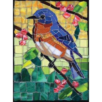 SUN70716 STAINED GLASS BLUEBIRD, 1000, 20