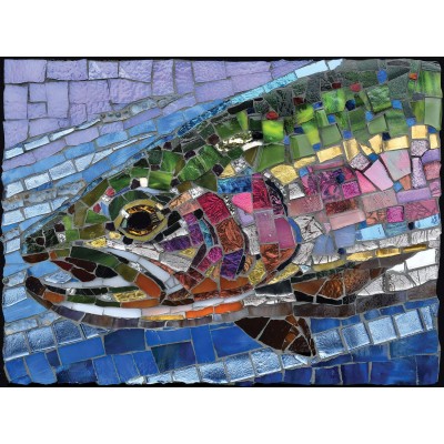 SUN70711 STAINED GLASS RAINBOW TROUT, 1000, 20