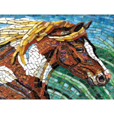 SUN70701 STAINED GLASS HORSE, 1000, 20