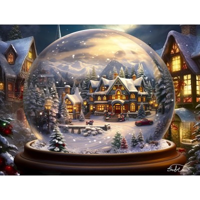 SUN61834 SNOW GLOBE TOWN, 1000, 24