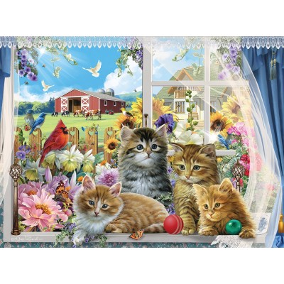 SUN61913 KITTENS IN THE WINDOW, 1000, 24