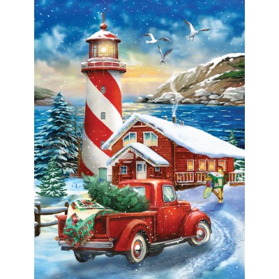 SUN28507 A WINTER LIGHTHOUSE, 500, 22x