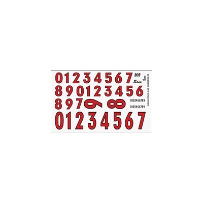 GOF11018 NUMBERS RED & BLACK RACING DECAL SHEET