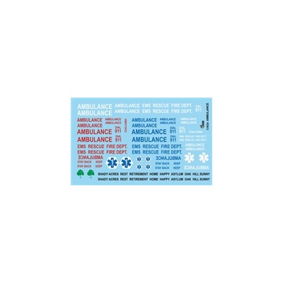 GOF11026 AMBULANCE & EMERGENCY VEH.DECAL SHEET *