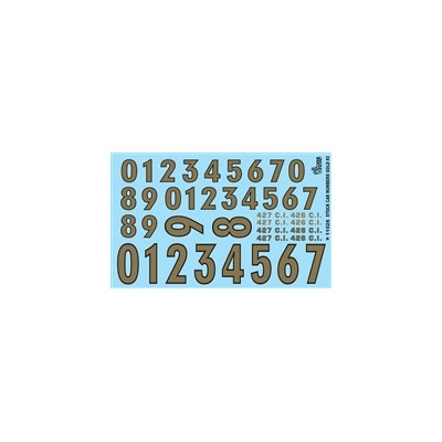 GOF11028 GOLD NUMBERS DECAL SHEET