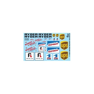 GOF11066 DELIVERY VAN DECALS, UPS etc 1/24-1/25