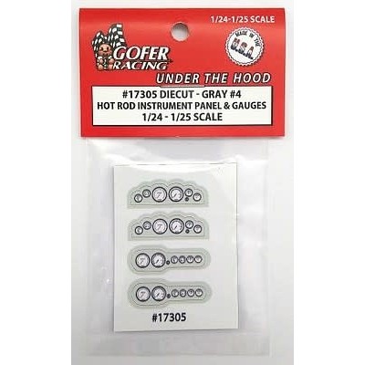 GOF17305 DIECUT-GRAY HOT ROD CAR GAUGES