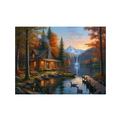 SUN28108 CABIN BY CRYSTAL LAKE, 1000, 25
