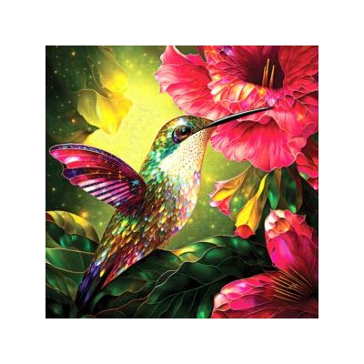 SUN71325 HUMMINGBIRD AND HIBISCUS, 1000, 25