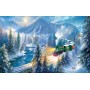 SUN69830 MOUNTAIN CHRISTMAS TRAIN, 500 22x