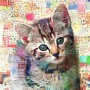 SUN71344 QUILTED TABBY KITTEN, 500, 25