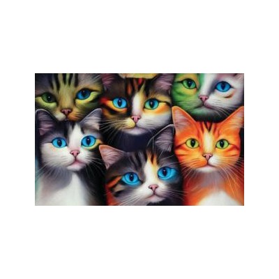 SUN71304 SIX CATS AND CAT LADY FANTASY, 550, 25