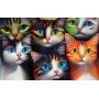 SUN71304 SIX CATS AND CAT LADY FANTASY, 550, 25