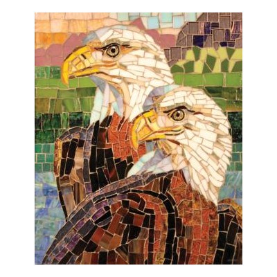 SUN70722 STAINED GLASS EAGLES, 1000, 23