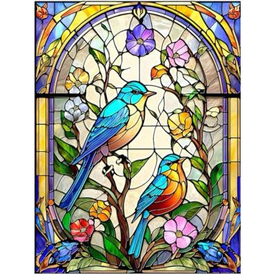 SUN71857 FLOWERS AND BLUEBIRDS, 500, 25