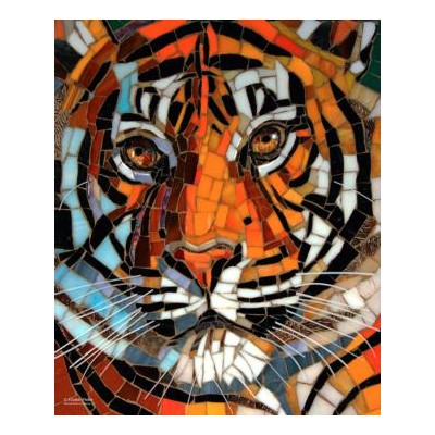 SUN70707 STAINED GLASS TIGER, 1000, 24