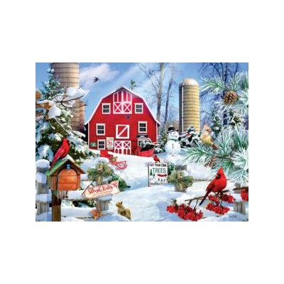 SUN35025 A SNOWY DAY ON THE FARM, 1000, 19x